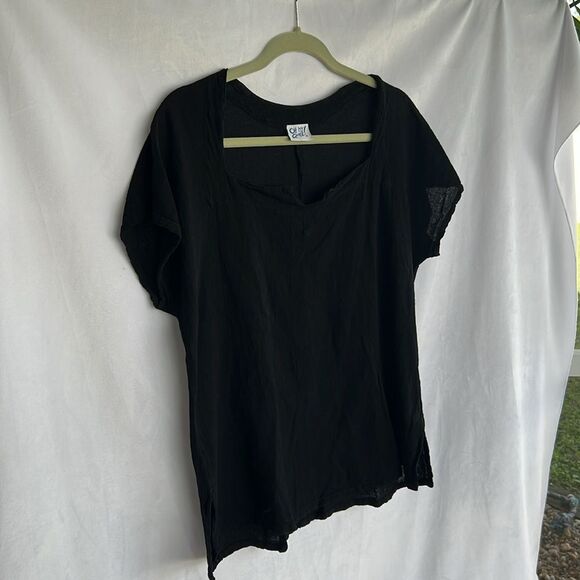 Oh My Gauze Black Top Square Neck Detail Size 1 S/M - Picture 2 of 7